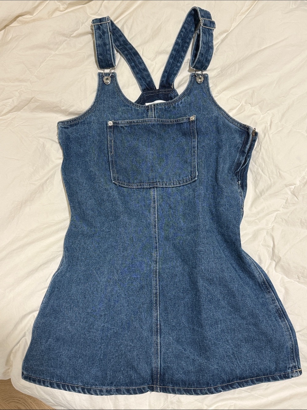 Vintage style Denim Overall Pinafore Dress - Classic Blue 100% cotton